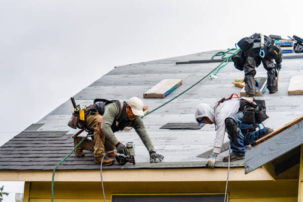 Professional Gutter Installation technician working in Old Town, ME